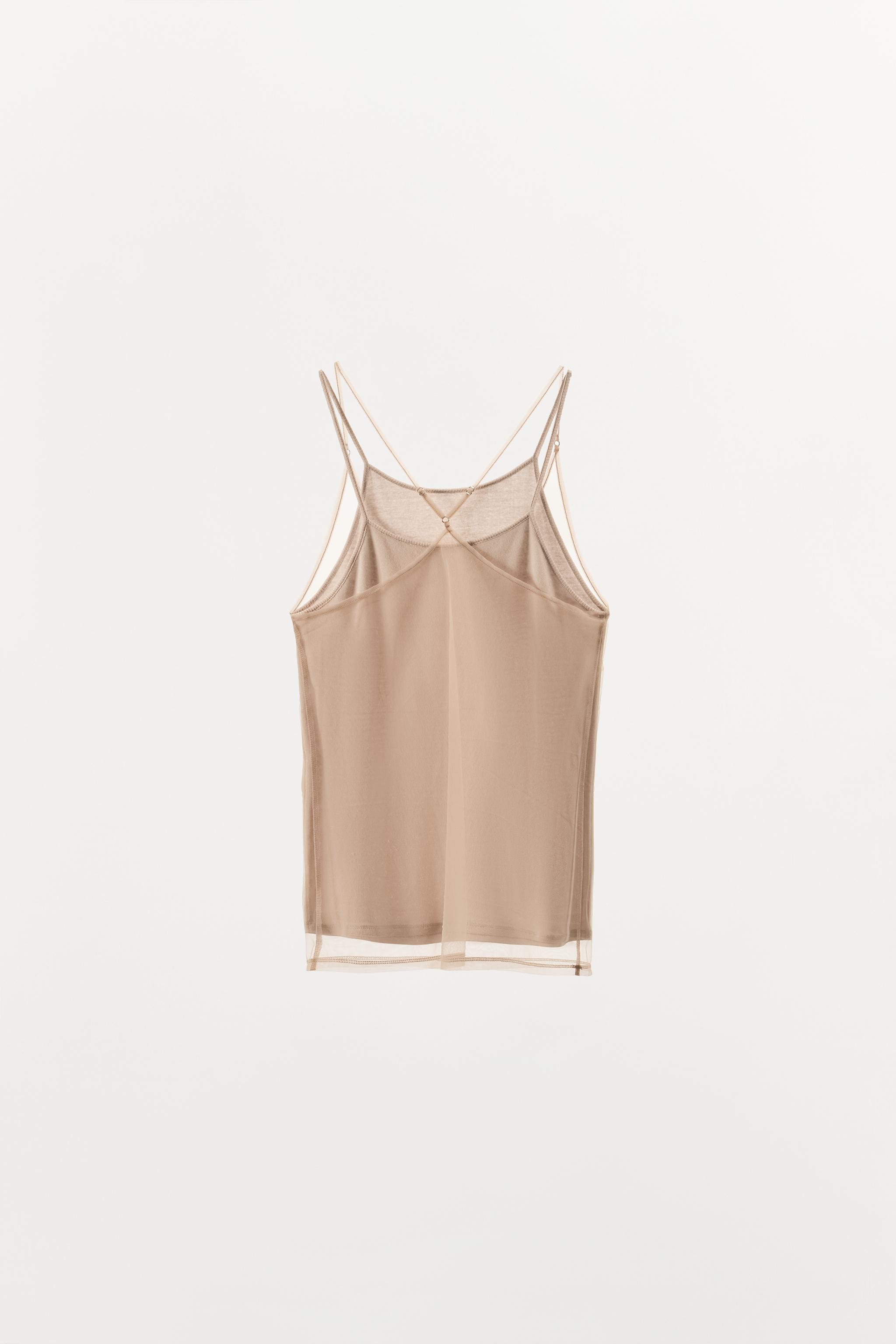 TOP HALTER EFFET DOUBLE TULLE